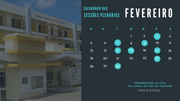 Confira as datas das sessões plenárias de fevereiro